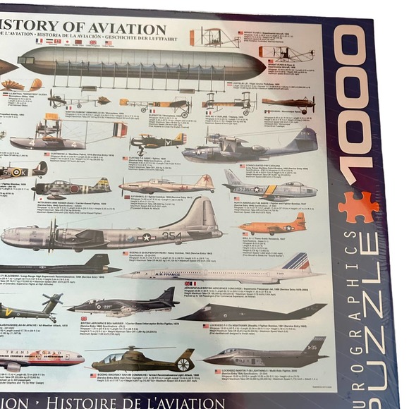 EUROGRAPHICS HISTORY OF AVIATION 1000 PIECE PUZZLE NEW IN BOX - Picture 3 of 4